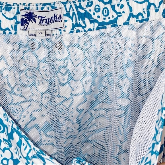 Trunks Surf & Swim Co. Blue Print Sano Trunks XL Boardshorts Beach Pool Vacation - Picture 9 of 10